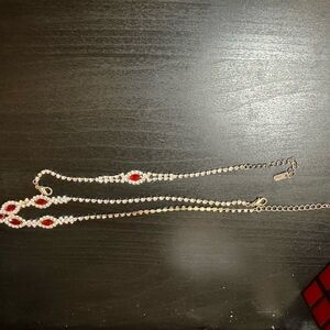 Elegant Red and Silver Necklace